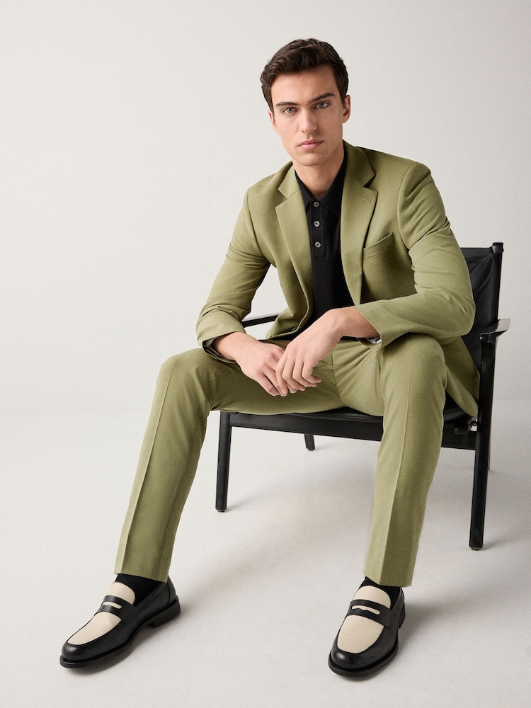 Khaki Green Skinny Fit Motionflex Stretch Suit Jacket - Image 1 of 10