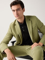 Khaki Green Skinny Fit Motionflex Stretch Suit Jacket - Image 3 of 10