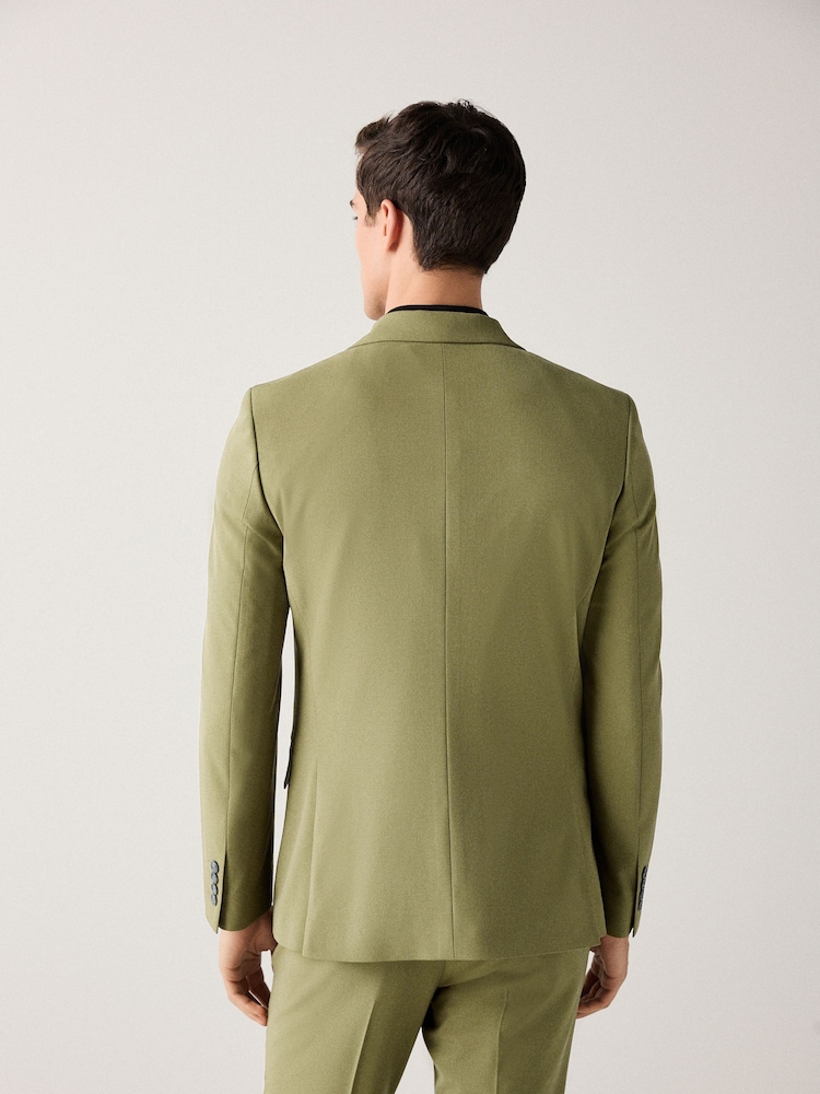 Khaki Green Skinny Fit Motionflex Stretch Suit Jacket - Image 4 of 10