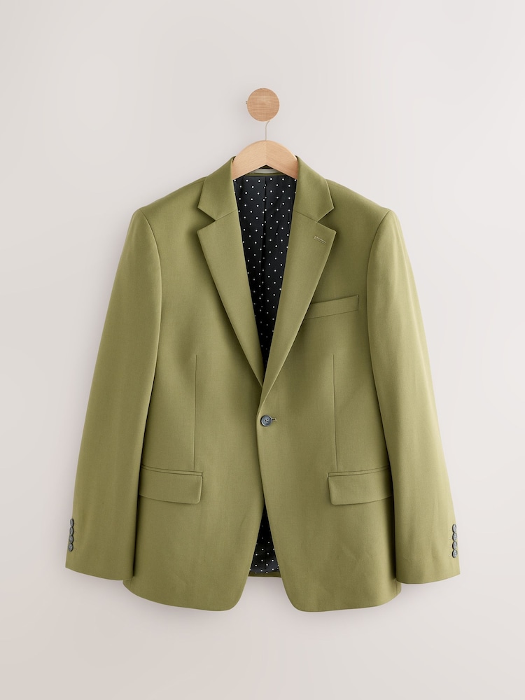 Khaki Green Skinny Fit Motionflex Stretch Suit Jacket - Image 6 of 10