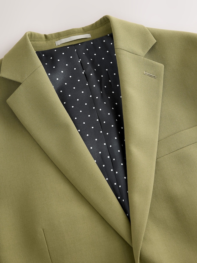 Khaki Green Skinny Fit Motionflex Stretch Suit Jacket - Image 7 of 10