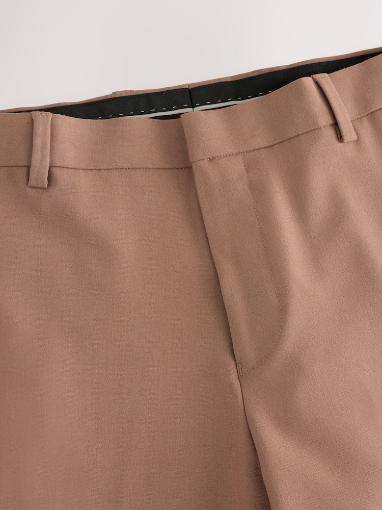 Tan Brown Skinny Fit Motionflex Stretch Suit Trousers - Image 4 of 6