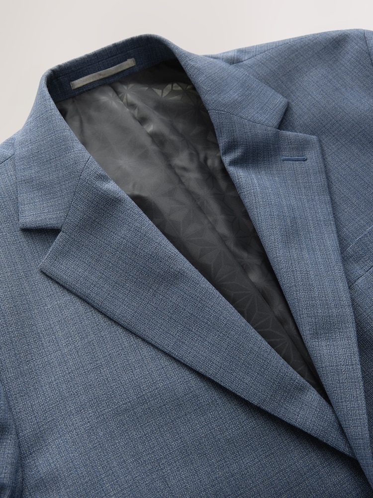 Bleu clair - Veste de costume coupe classique texturée - Image 7 of 9