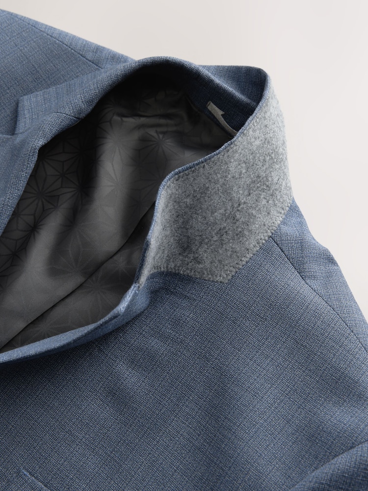 Bleu clair - Veste de costume coupe classique texturée - Image 8 of 9