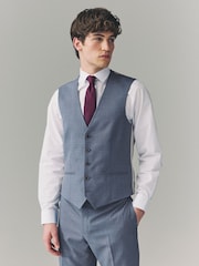 Bleu clair - Gilet de costume texturé - Image 1 of 8