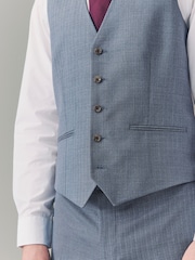 Bleu clair - Gilet de costume texturé - Image 4 of 8