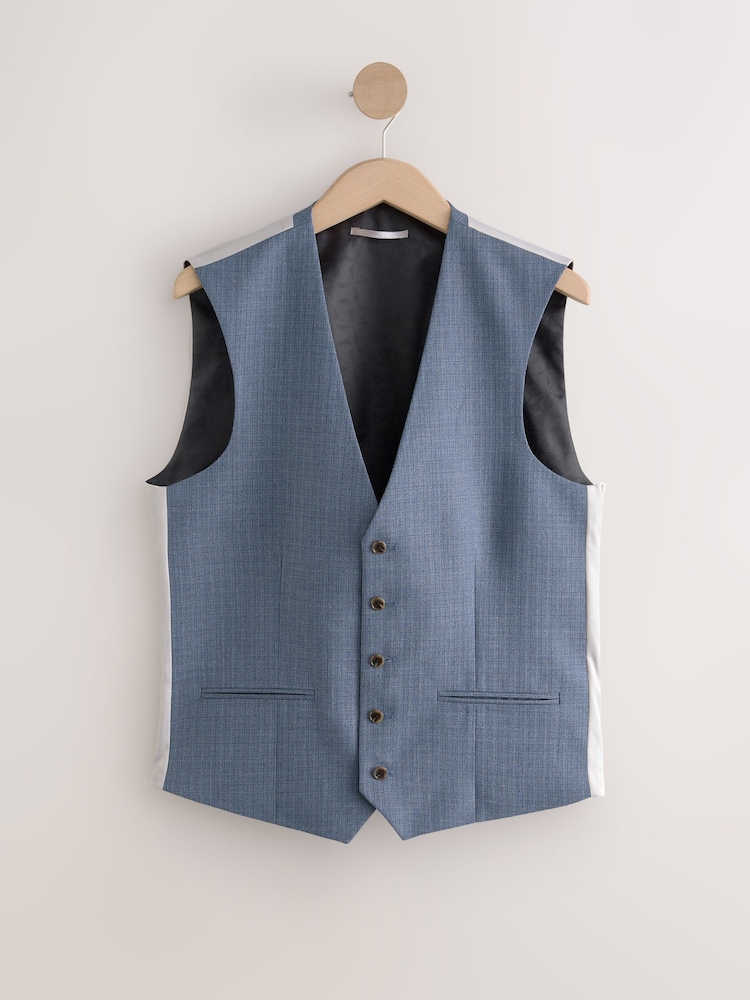 Bleu clair - Gilet de costume texturé - Image 5 of 8