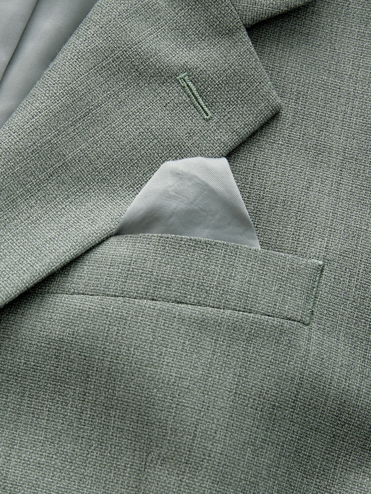 Vert - Veste de costume texturée classique Coupe classique - Image 10 of 11