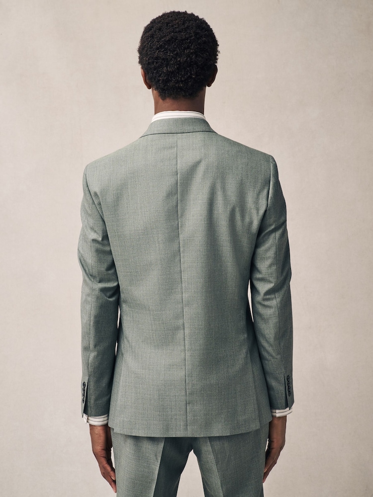 Vert - Veste de costume texturée classique Coupe classique - Image 3 of 11