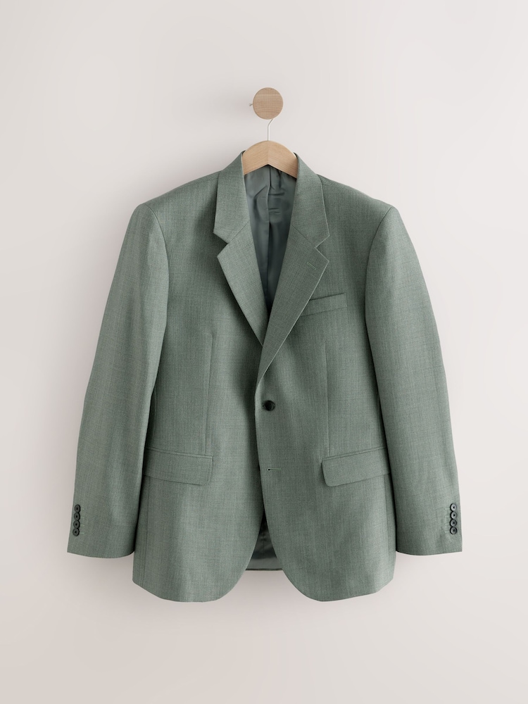 Vert - Veste de costume texturée classique Coupe classique - Image 6 of 11