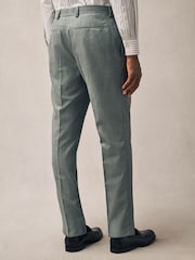Vert - Pantalon de costume texturé coupe classique - Image 3 of 10