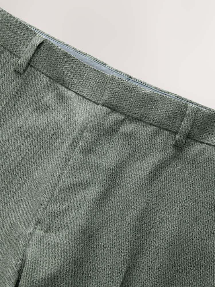 Vert - Pantalon de costume texturé coupe classique - Image 8 of 10