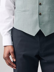 Green Textured Suit Waistcoat - Image 4 of 5