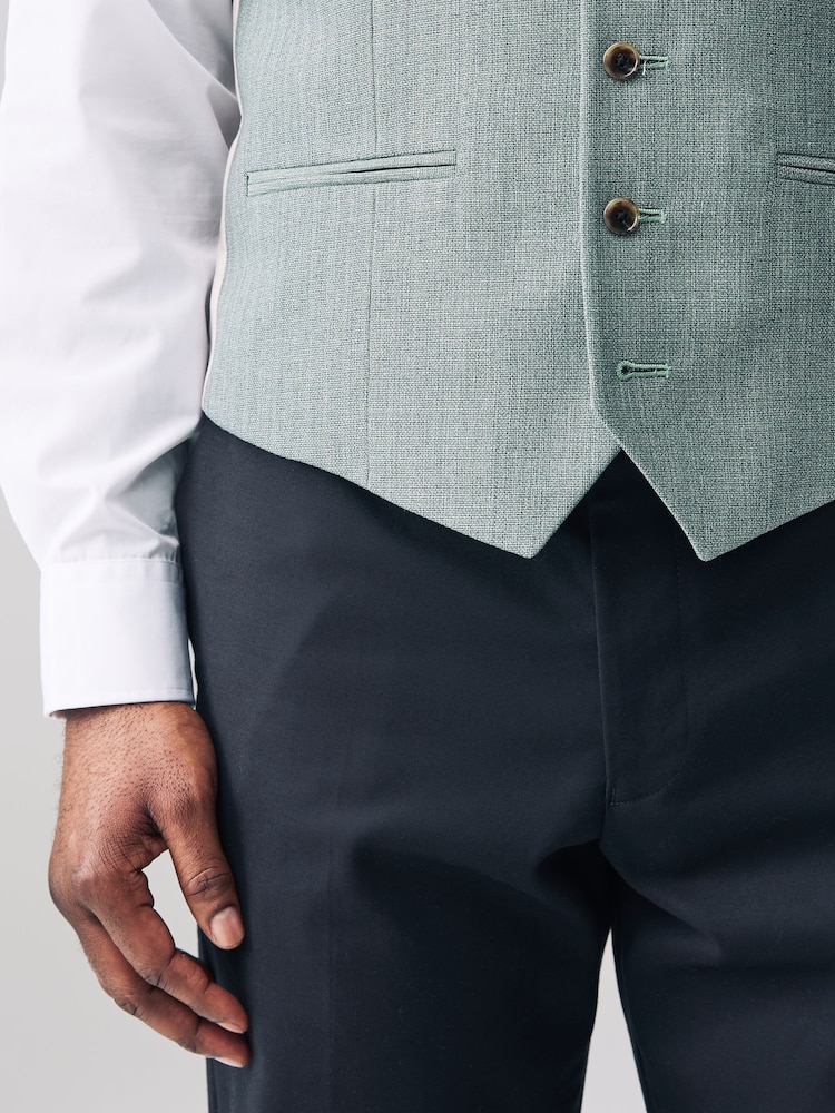 Green Textured Suit Waistcoat - Image 4 of 5