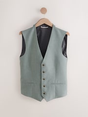 Green Textured Suit Waistcoat - Image 6 of 9