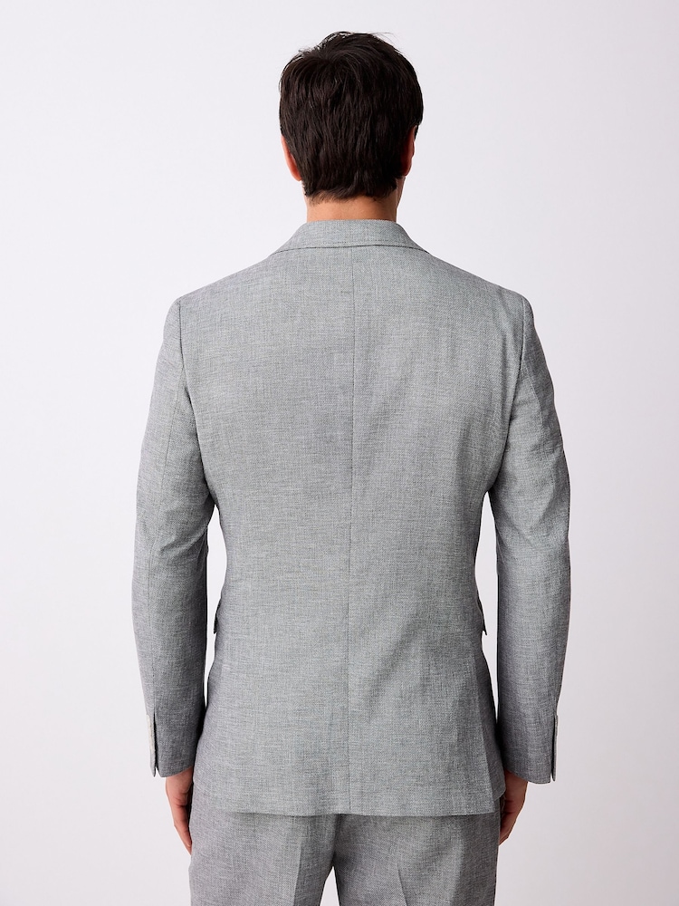 Gris - Veste de costume en lin Blend texturé - Image 3 of 4