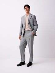 Gris - Linen Blend Texture Suit Trousers - Imagen 2 de 11