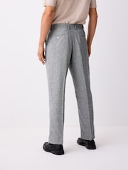 Gris - Linen Blend Texture Suit Trousers - Imagen 3 de 11