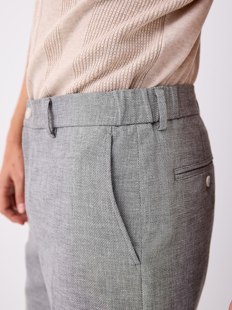 Gris - Pantalon de costume en lin Blend texturé - Image 4 of 11