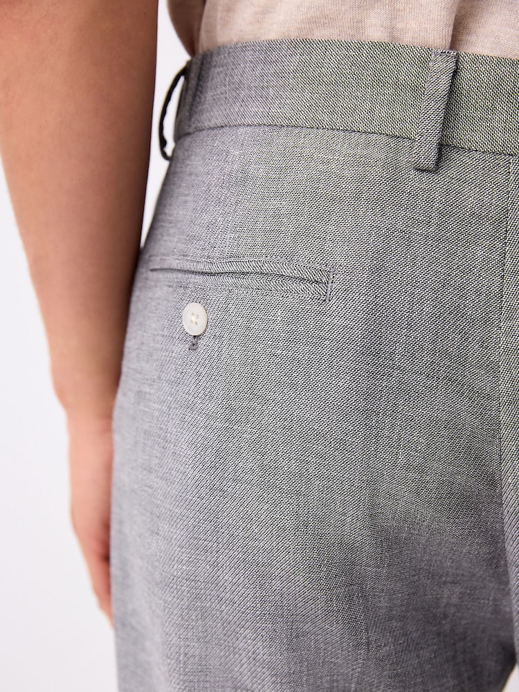 Gris - Pantalon de costume en lin Blend texturé - Image 5 of 11