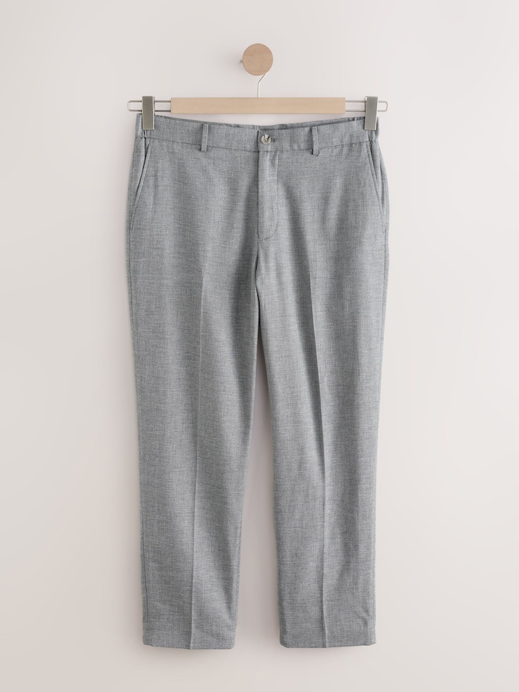 Gris - Pantalon de costume en lin Blend texturé - Image 6 of 11