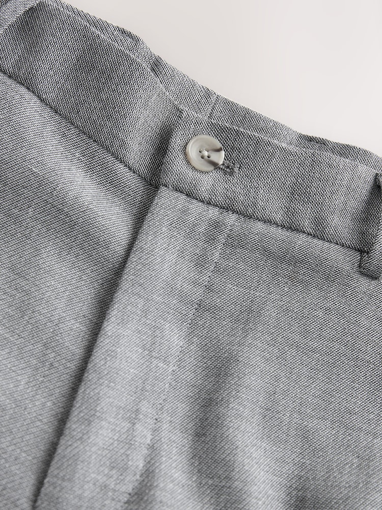 Gris - Pantalon de costume en lin Blend texturé - Image 8 of 11