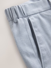 Blauw - Linen Blend Texture Suit Trousers - Image 10 of 10