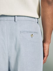 Blauw - Linen Blend Texture Suit Trousers - Image 5 of 10