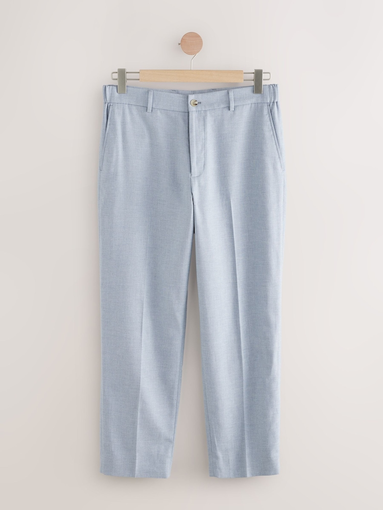 Blauw - Linen Blend Texture Suit Trousers - Image 6 of 10