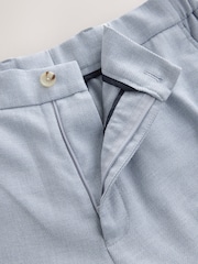 Blauw - Linen Blend Texture Suit Trousers - Image 9 of 10