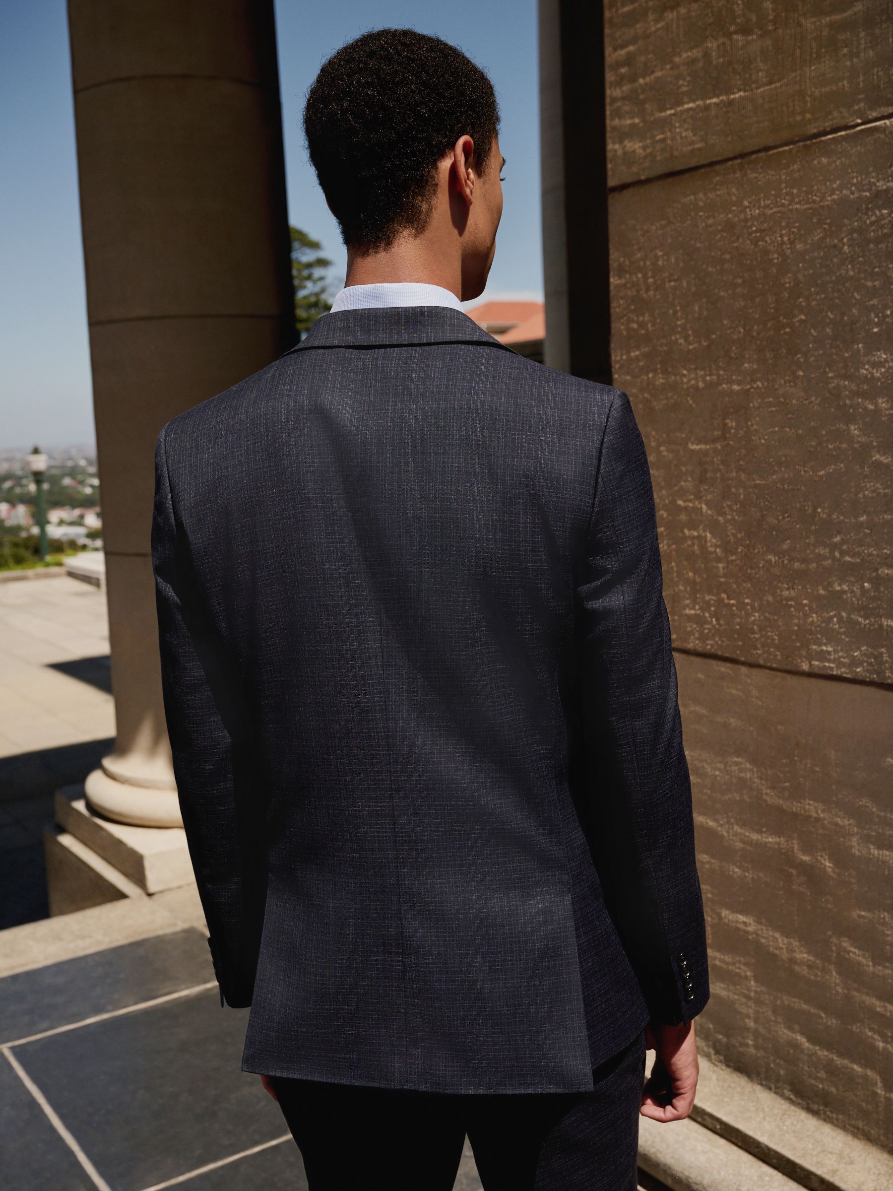 Buy Navy Skinny Fit Check Texture Suit Jacket from Next USA