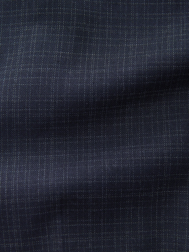 Navy Skinny Fit Check Texture Suit Trousers - Image 10 of 10 Navy Skinny Fit Check Texture Suit Trousers - Image 10 of 10