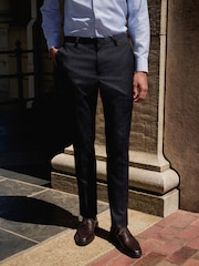 marine - Pantalon de costume skinny à carreaux texturé - Image 2 of 10