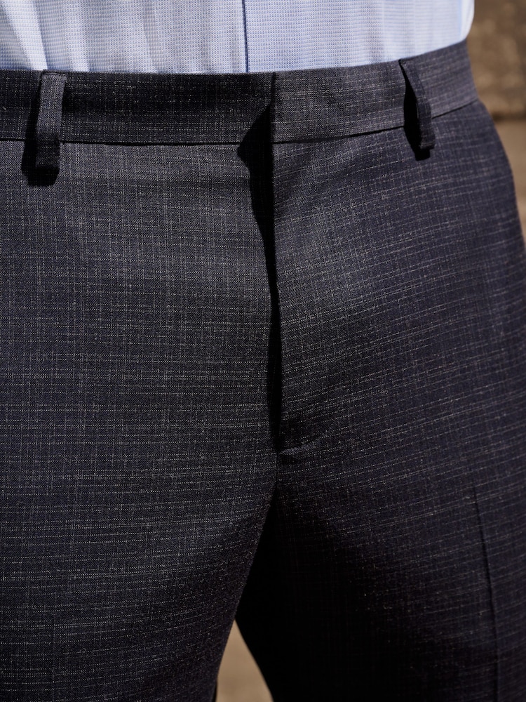 marine - Pantalon de costume skinny à carreaux texturé - Image 4 of 10