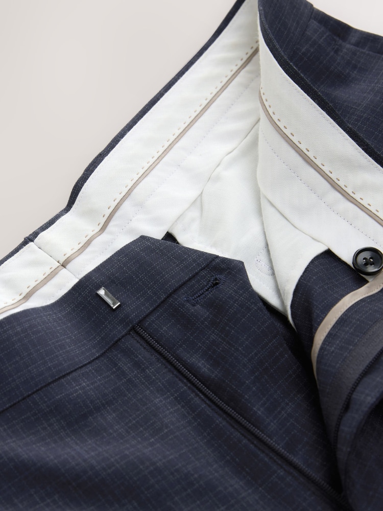 marine - Pantalon de costume skinny à carreaux texturé - Image 5 of 10