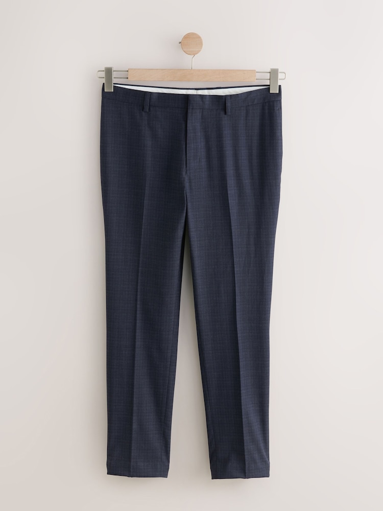 marine - Pantalon de costume skinny à carreaux texturé - Image 6 of 10