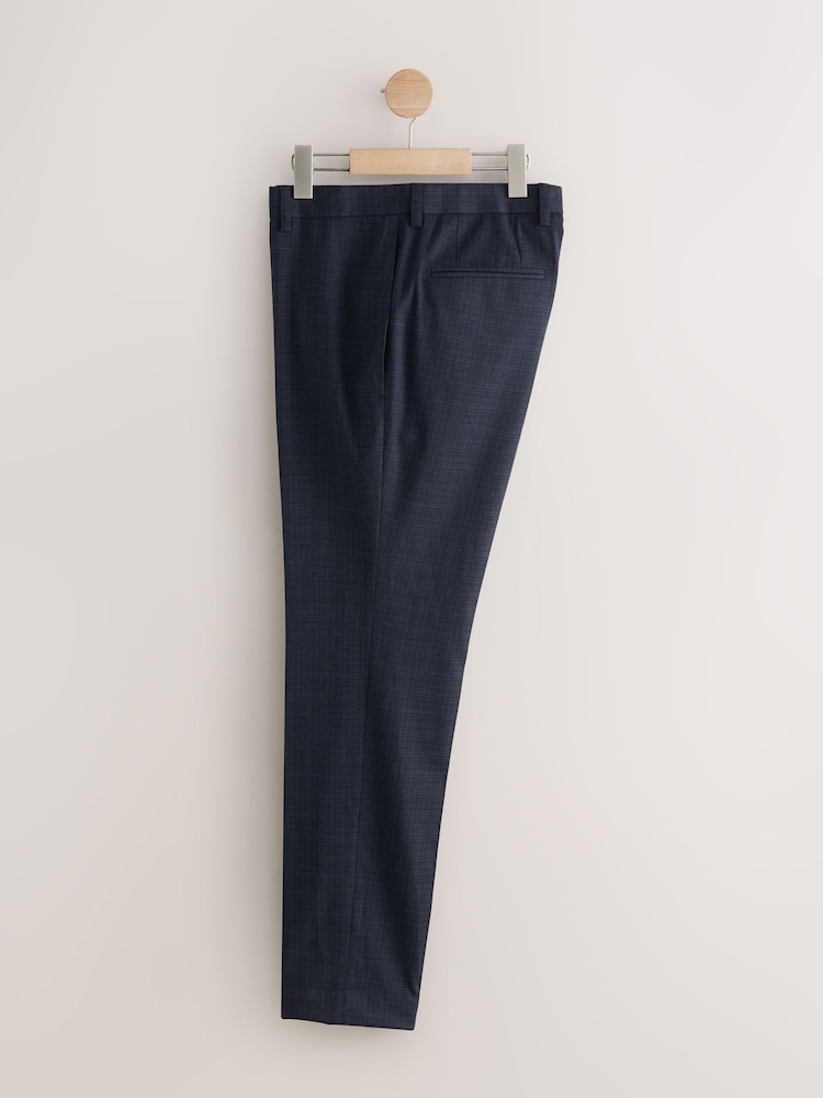 marine - Pantalon de costume skinny à carreaux texturé - Image 7 of 10
