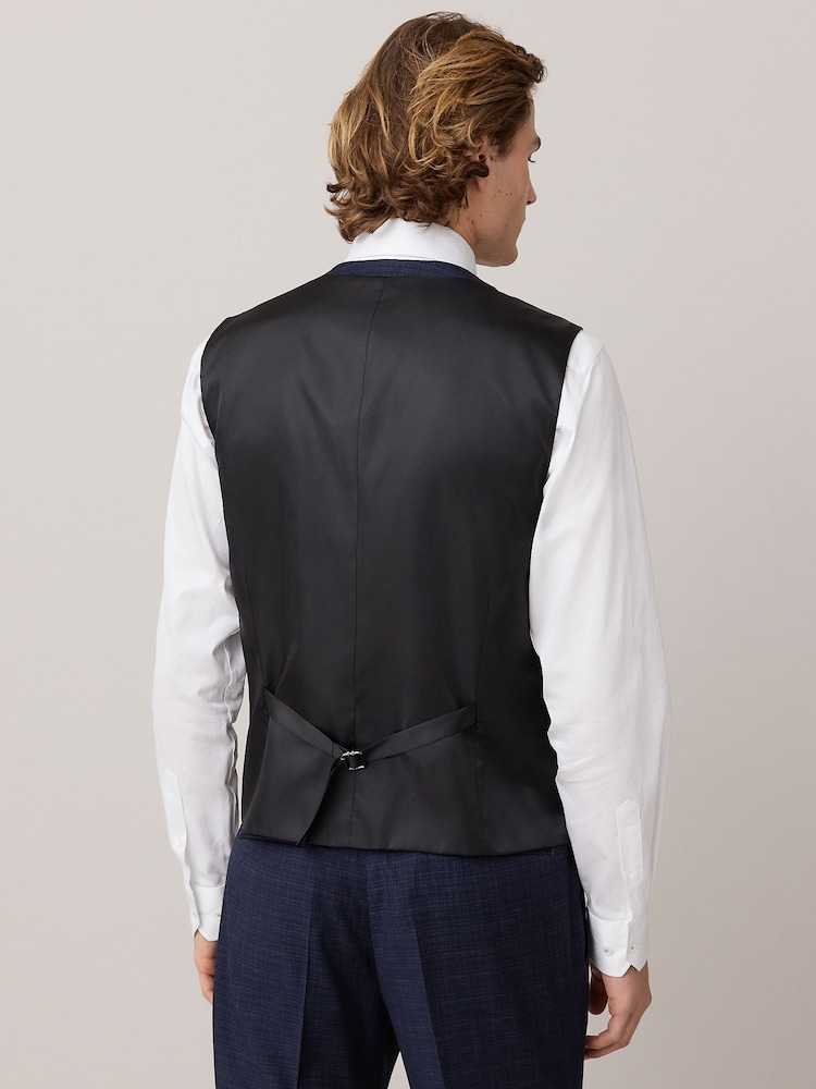 marine - Gilet de costume à carreaux - Image 2 de 4