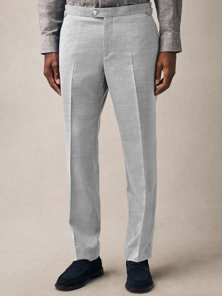Light Blue Tailored Fit Texture Suit Trousers - Image 1 of 6