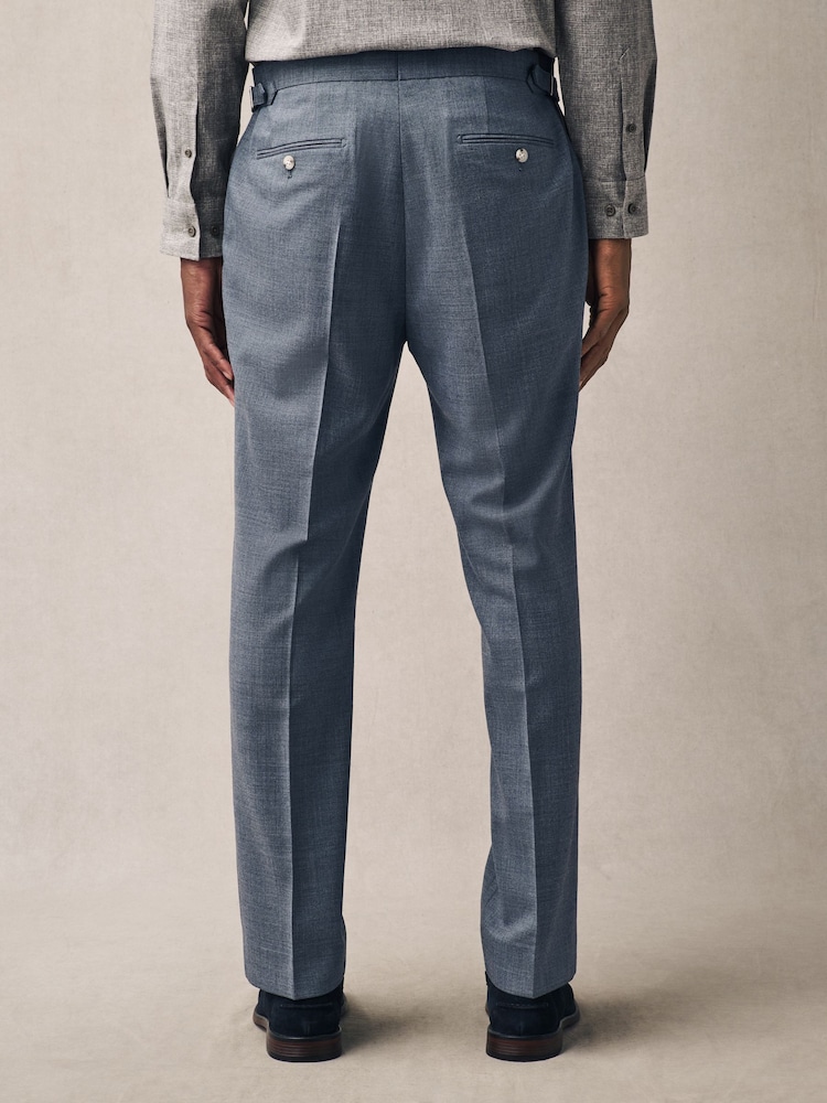 Bleu clair - Pantalon de costume texturé coupe ajustée - Image 3 of 6