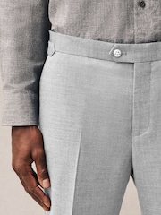 Light Blue Tailored Fit Texture Suit Trousers - Image 4 of 6