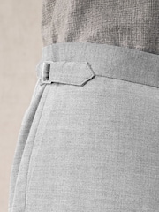 Light Blue Tailored Fit Texture Suit Trousers - Image 6 of 6