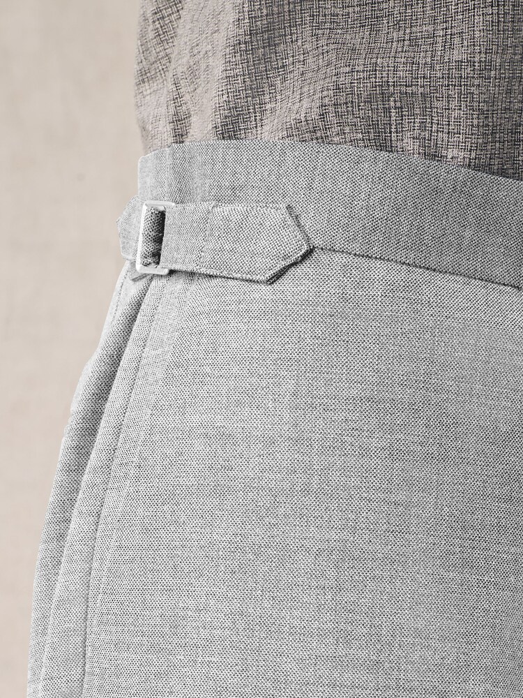 Light Blue Tailored Fit Texture Suit Trousers - Image 6 of 6