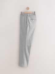 Light Blue Tailored Fit Texture Suit Trousers - Image 8 of 11