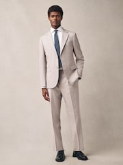 Stone Tailored Fit Texture Suit Trousers - Image 2 of 11