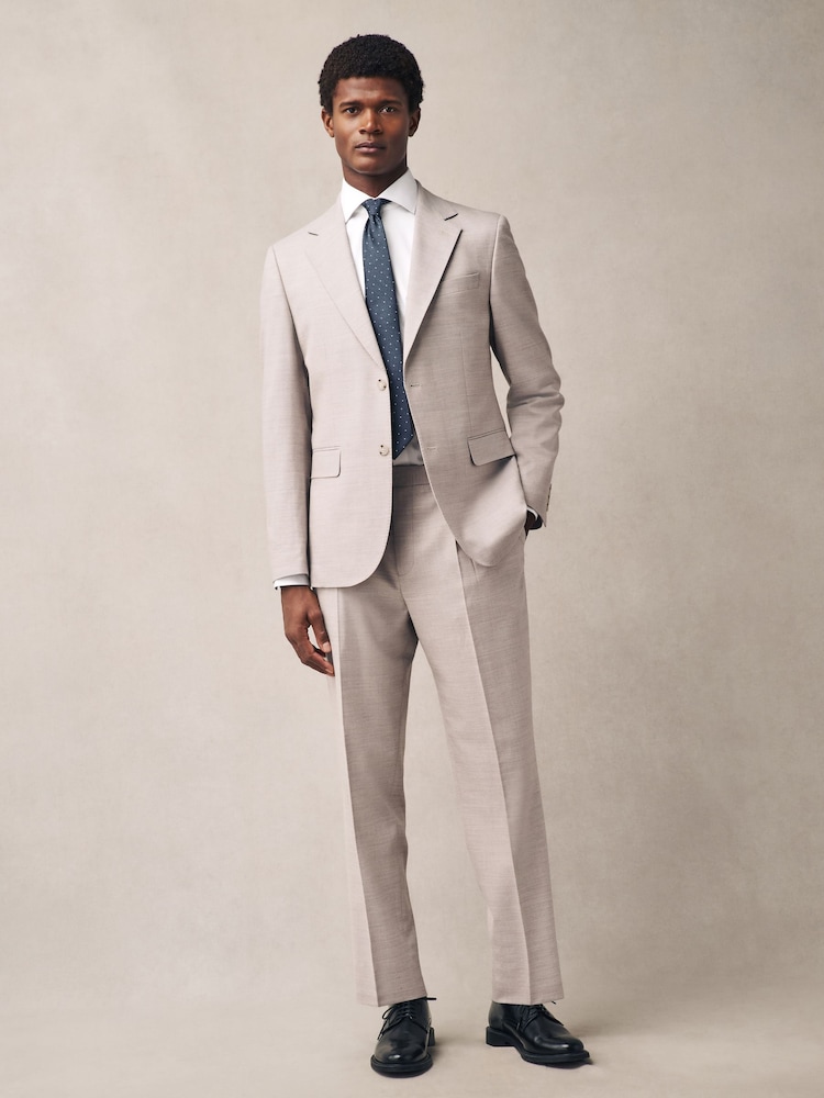 Stone Tailored Fit Texture Suit Trousers - Image 2 of 11