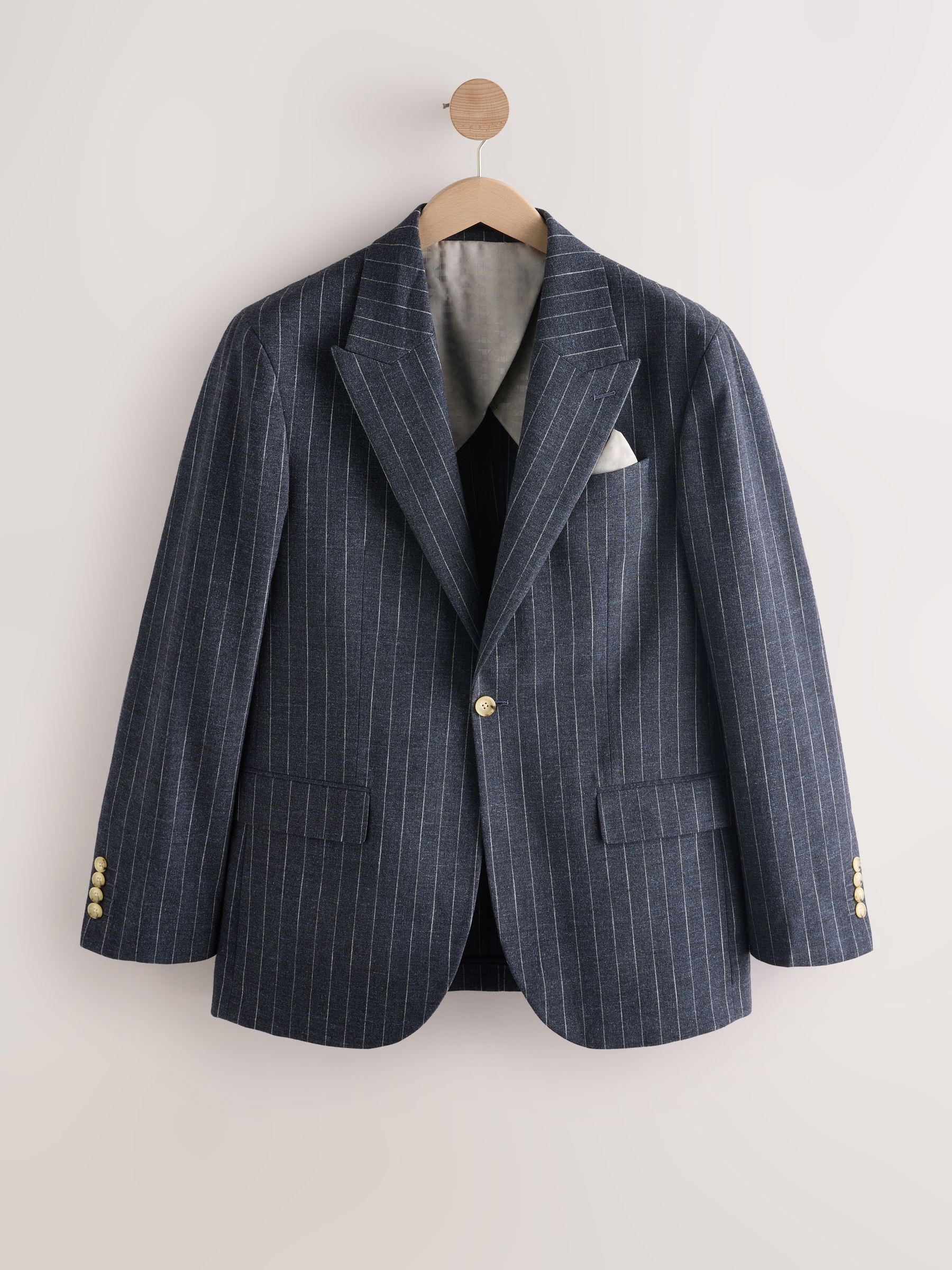 Buy Navy Regular Fit Striped Suit Jacket from Next USA
