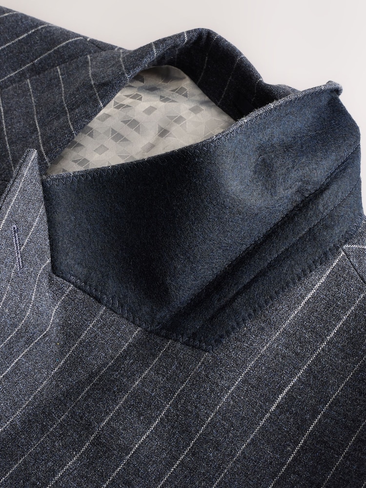 Marineblauw - Regular Fit Striped Suit Jacket - Image 9 of 11