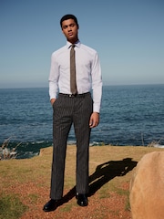 Marineblauw - Regular Fit Striped Suit Trousers - Image 1 of 10