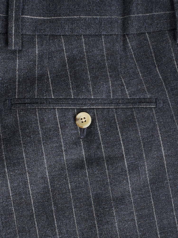 Marineblauw - Regular Fit Striped Suit Trousers - Image 10 of 10